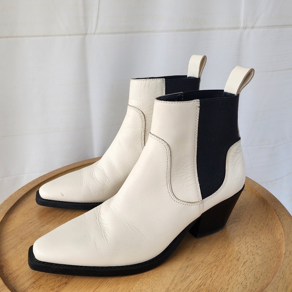 Everlane Shoes - Everlane Western Cream Ankle Boots